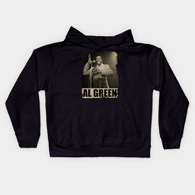 Al Green - RETRO BLACKWHITE Kids Hoodie by Wendyshopart